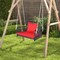 Costway Patio Hanging Rattan Basket Chair Swing Hammock Chair with Seat Cushion